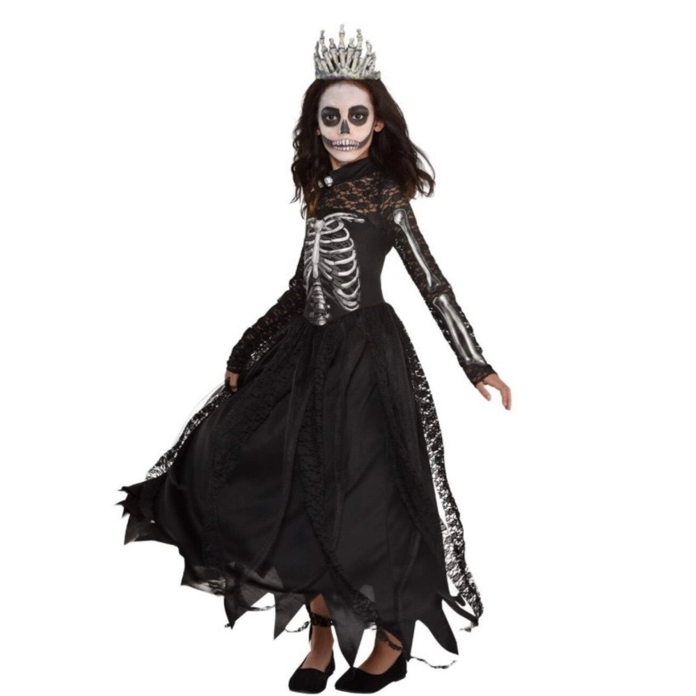 Enchanting Skeleton Queen Dress - Black